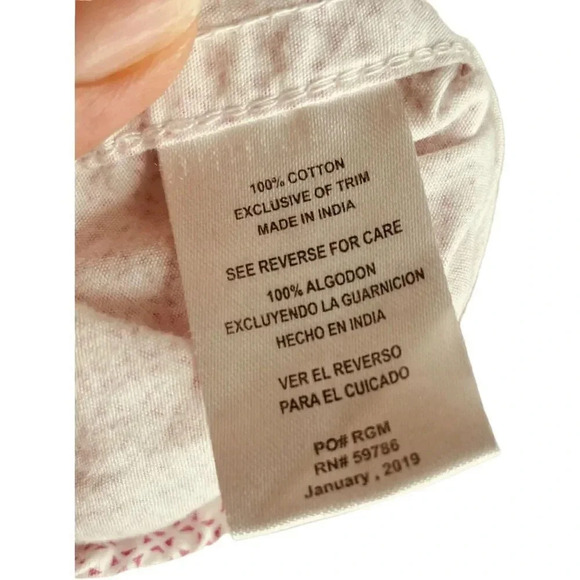 Rugby University Men's Pink & White Geometric Short Sleeve Button Down Shirt - Picture 10 of 10